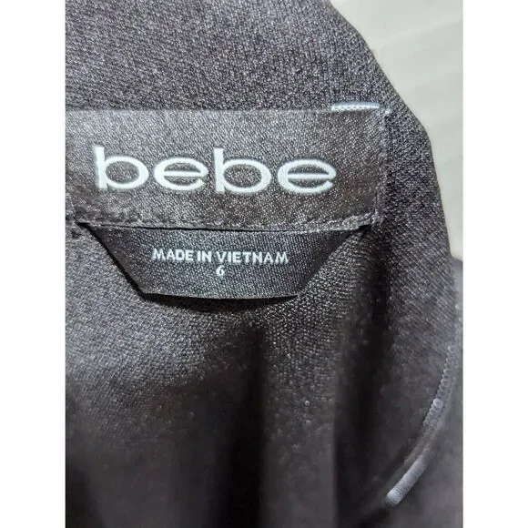 Bebe Women's Gold & Black Snake Print Sleeveless Black Mesh Sides Net Dress Size - Picture 4 of 11